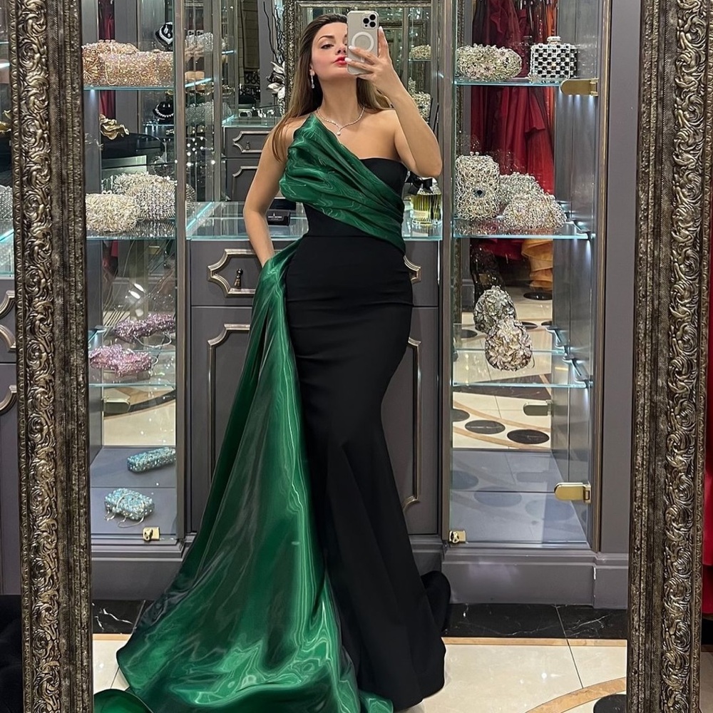 Nour Fathallah Dress 559 black olive green gold